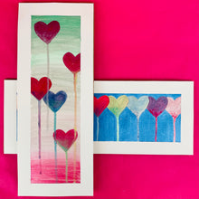 Load image into Gallery viewer, ALL AGES - Dripping Hearts Paintings Art Box - SUPPLIES For 2 Paintings + VIDEO TUTORIALS