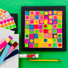 Load image into Gallery viewer, BEGINNER - Op Art Collage inspired by the art of Victor Vasarely SUPPLIES + VIDEO TUTORIAL