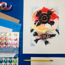 Load image into Gallery viewer, BEGINNER - Georgia O'Keeffe Inspired Floral Watercolor - SUPPLIES + VIDEO TUTORIAL