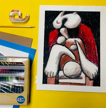Load image into Gallery viewer, ADVANCED - Oil Pastel Abstract Figure Inspired by Pablo Picasso - SUPPLIES + VIDEO TUTORIAL