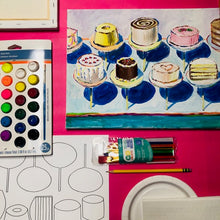 Load image into Gallery viewer, ADVANCED - Acrylic on Canvas Inspired by Wayne Thiebaud - SUPPLIES + VIDEO TUTORIAL