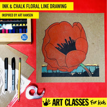 Load image into Gallery viewer, BEGINNER - Floral Line Drawing inspired by Art Hansen - SUPPLIES + VIDEO TUTORIAL