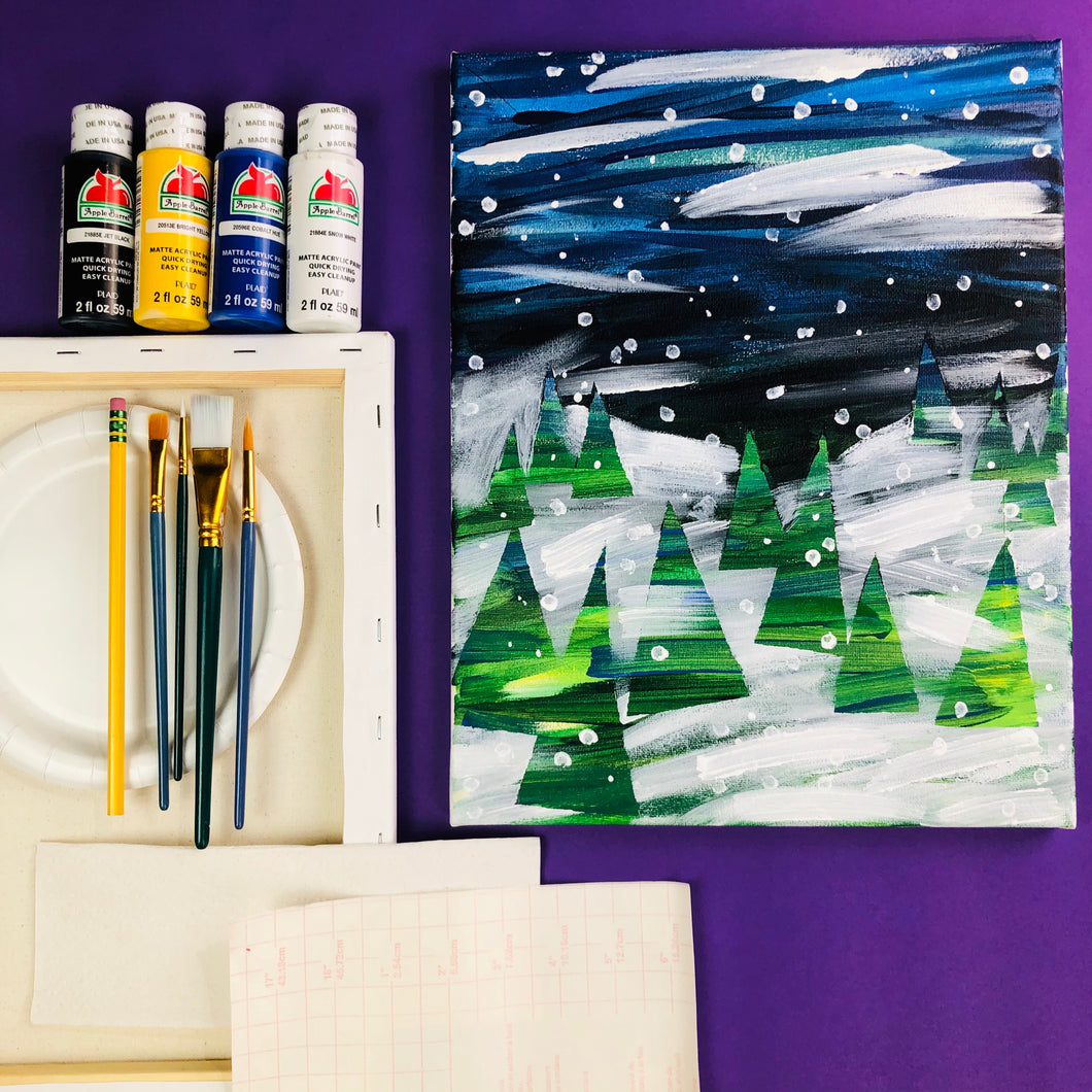 WINTER LANDSCAPE PAINTING ON CANVAS