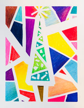 Load image into Gallery viewer, ALL AGES - Abstract Christmas Tree Drawing - SUPPLIES + VIDEO TUTORIAL