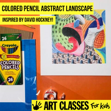 Load image into Gallery viewer, BEGINNER - David Hockney Inspired Colored Pencil Landscape - SUPPLIES + VIDEO TUTORIAL
