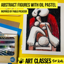 Load image into Gallery viewer, ADVANCED - Oil Pastel Abstract Figure Inspired by Pablo Picasso - SUPPLIES + VIDEO TUTORIAL