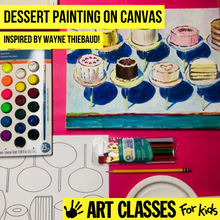 Load image into Gallery viewer, ADVANCED - Acrylic on Canvas Inspired by Wayne Thiebaud - SUPPLIES + VIDEO TUTORIAL