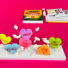 Load image into Gallery viewer, Conversation Hearts Clay &amp; Wire Sculptures
