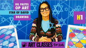 ALL AGES - Hanukkah Star of David Op Art Oil Pastel Drawing - SUPPLIES + VIDEO TUTORIAL