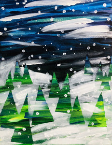 WINTER LANDSCAPE PAINTING ON CANVAS