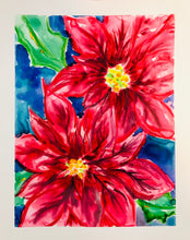 Load image into Gallery viewer, ALL AGES - Christmas Watercolor Poinsettia Painting - SUPPLIES + VIDEO TUTORIAL
