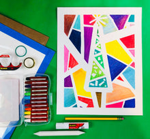 Load image into Gallery viewer, ALL AGES - Abstract Christmas Tree Drawing - SUPPLIES + VIDEO TUTORIAL
