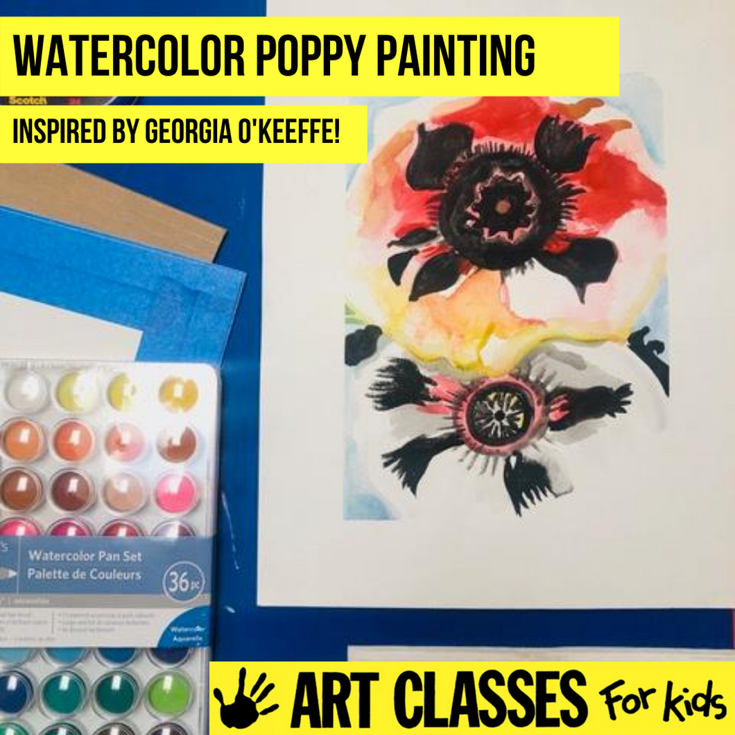 BEGINNER - Georgia O'Keeffe Inspired Floral Watercolor